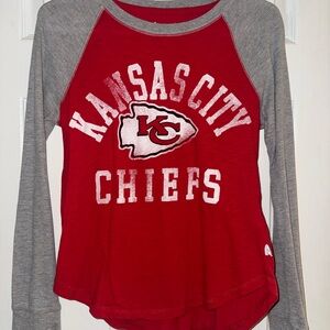 Stadium Athletics Red and Gray Kansas City Chiefs Long Sleeve Tee